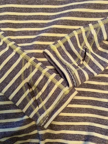 Ivivva By Lululemon Girls 14 Cowl Neck Pullover Yellow Grey Striped Long Sleeve - Picture 8 of 10